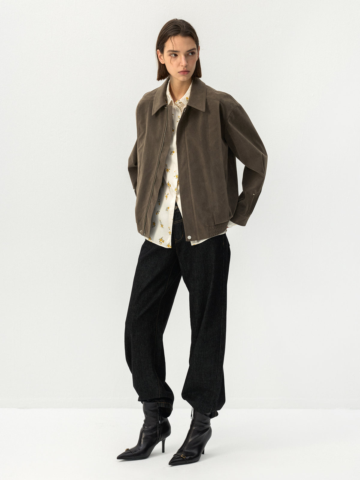 CUBIC Relaxed Zip-Up Blouson Jacket-4