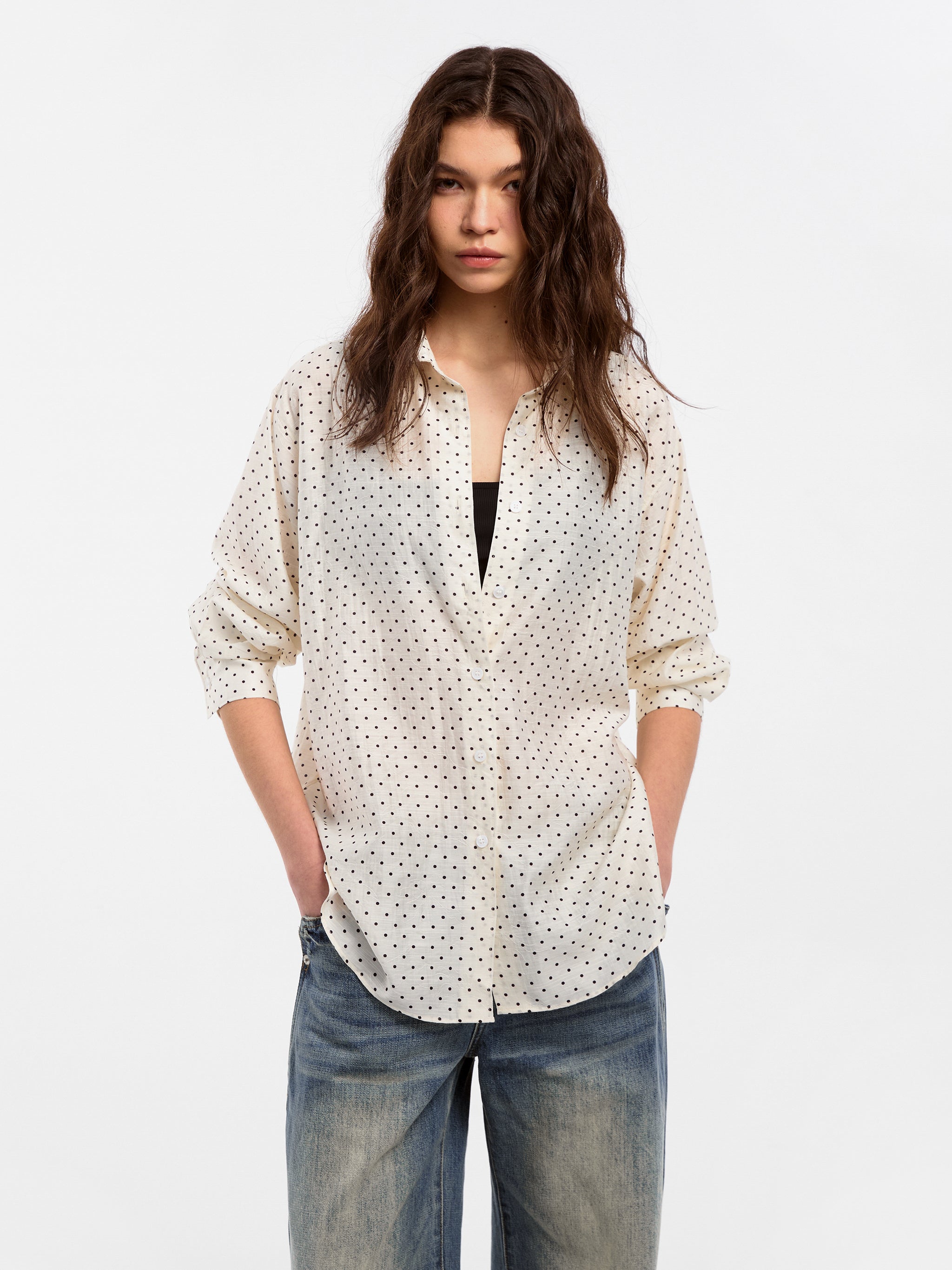 CUBIC Lyocell Polka Dot Shirt-4