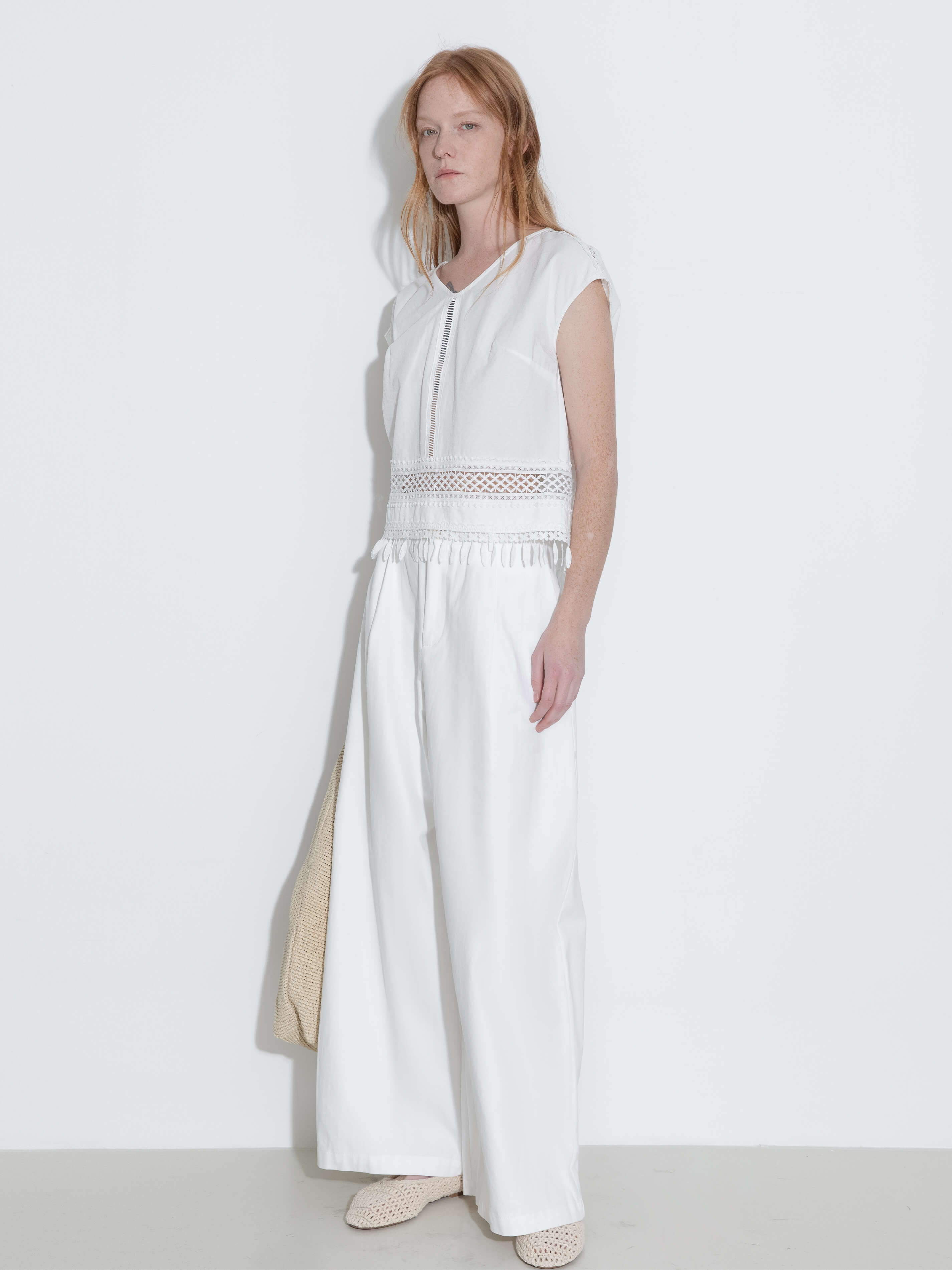 Hollow Out Drop-Shoulder Vest with Tassels-4