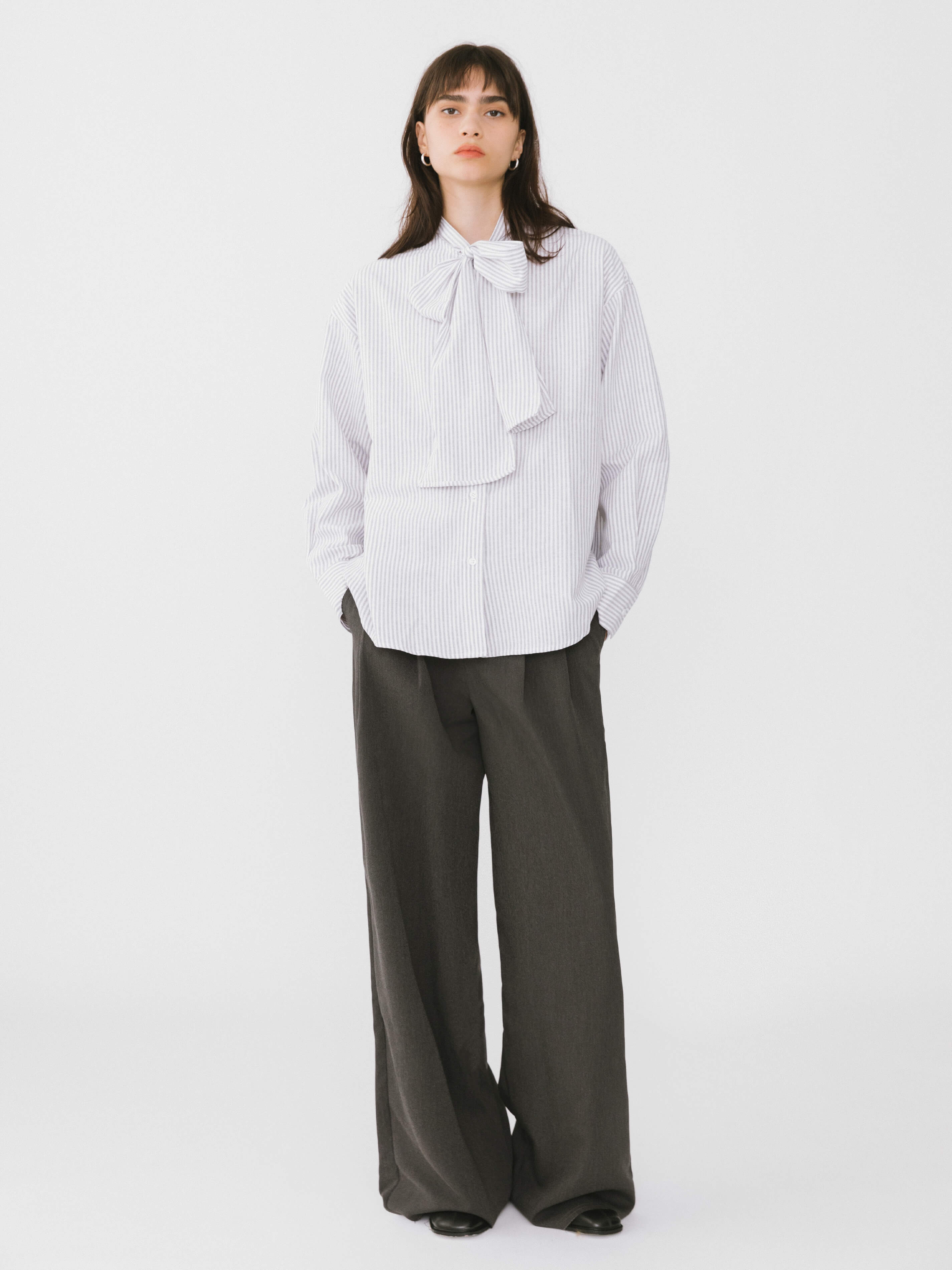 Asymmetric Waistband Tailored Trousers-4