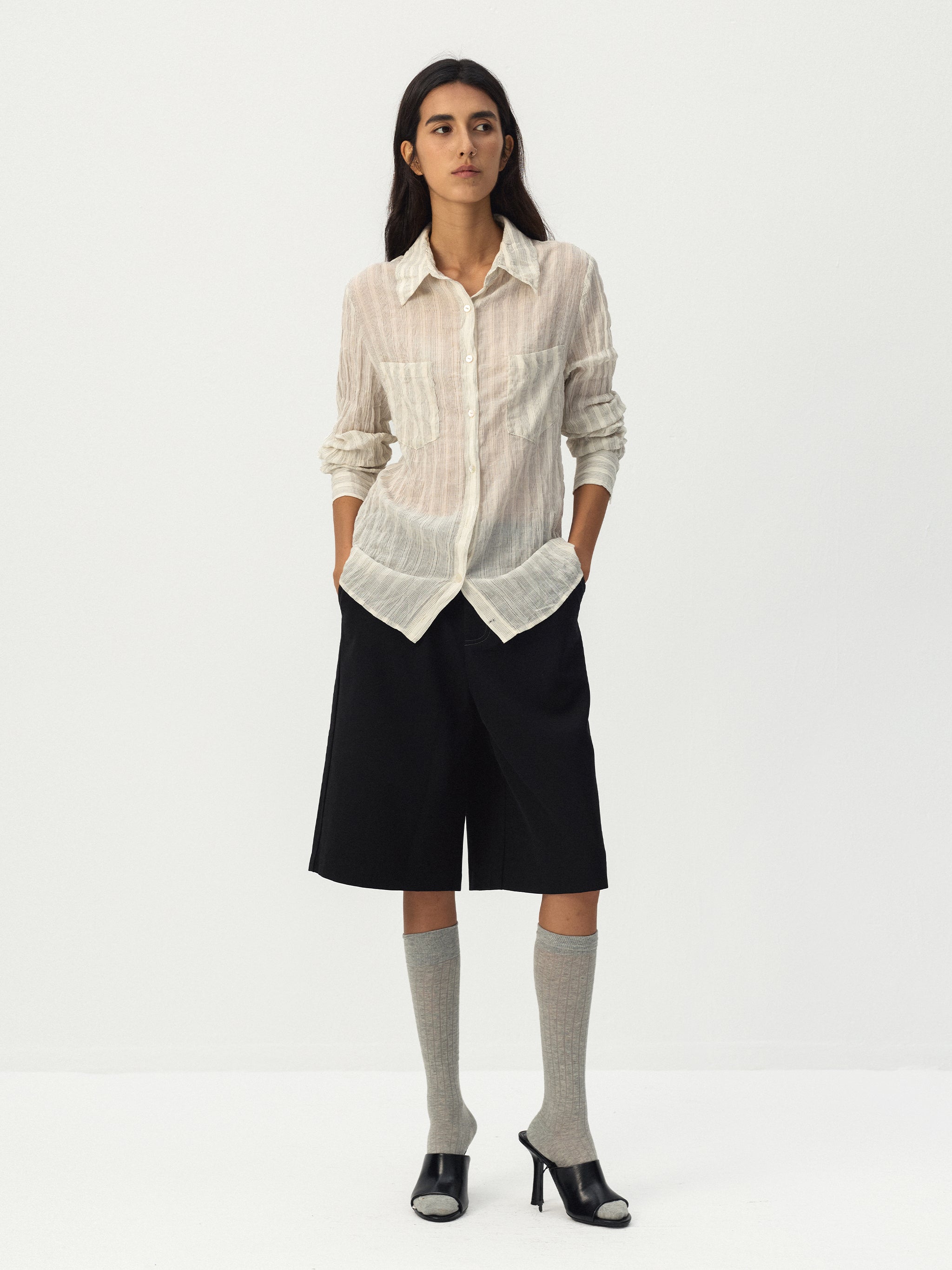 CUBIC Crinkled Cotton Shirt-4