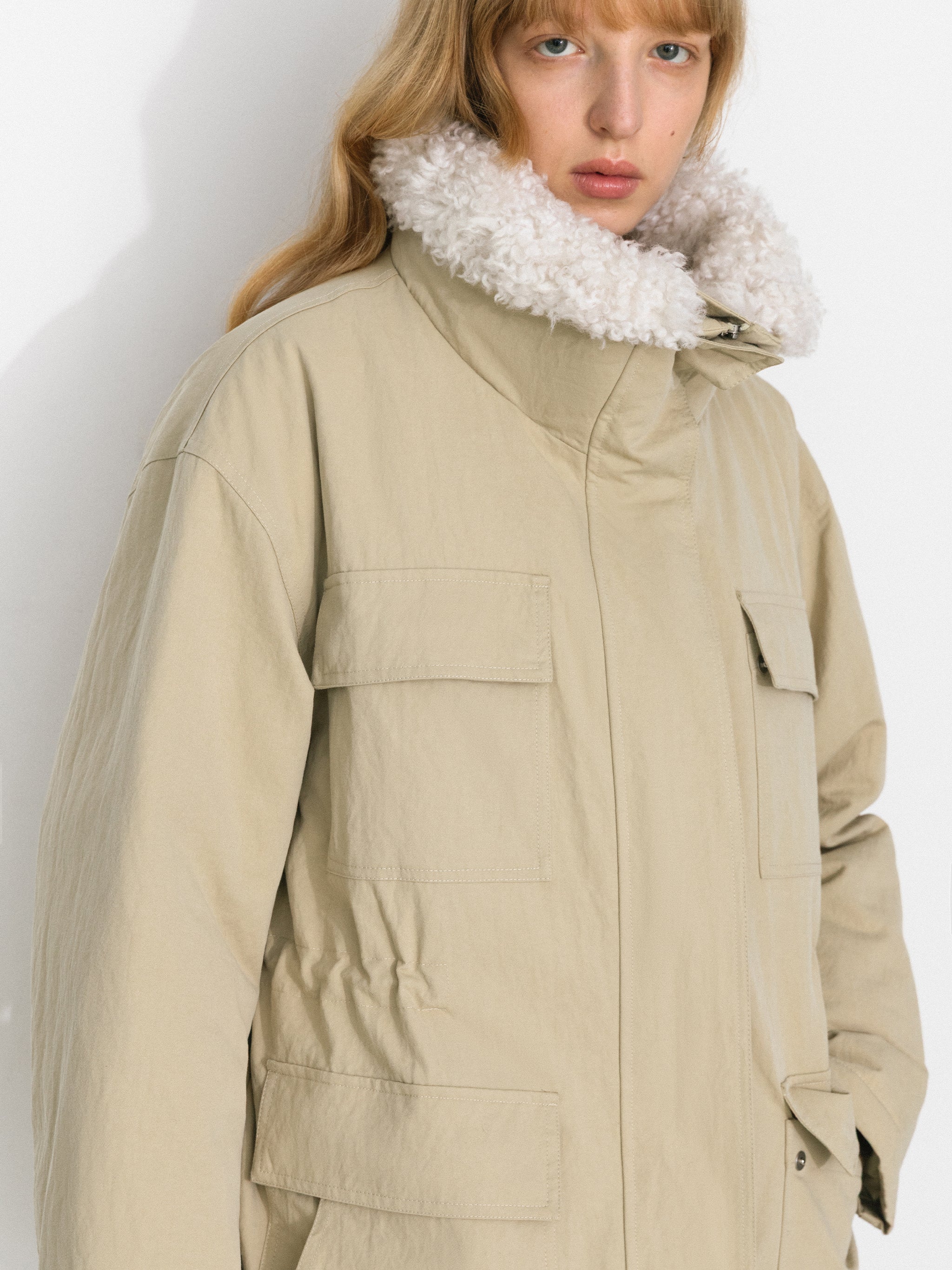 Loose-Fit Reversible Shearling Workwear Jacket-4