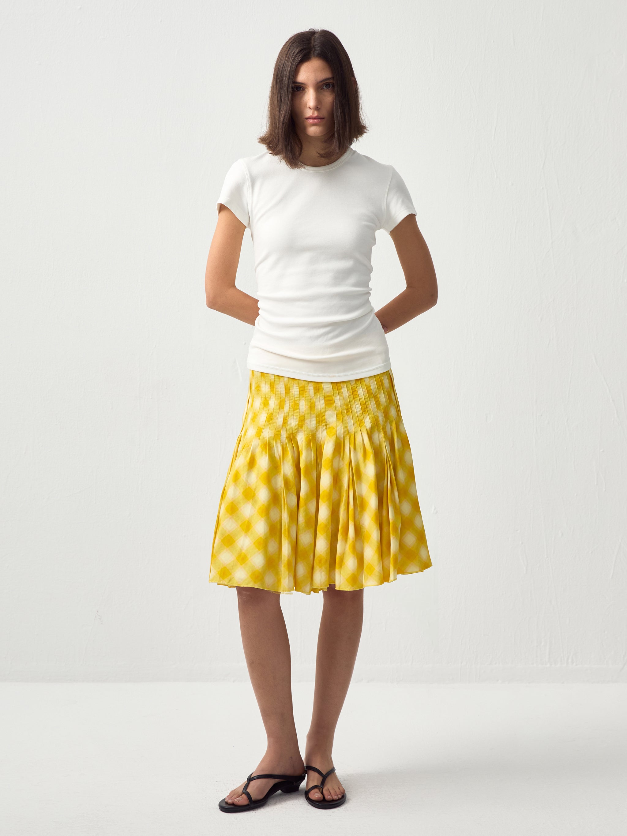 CUBIC Acetate Pleated Umbrella Skirt-4