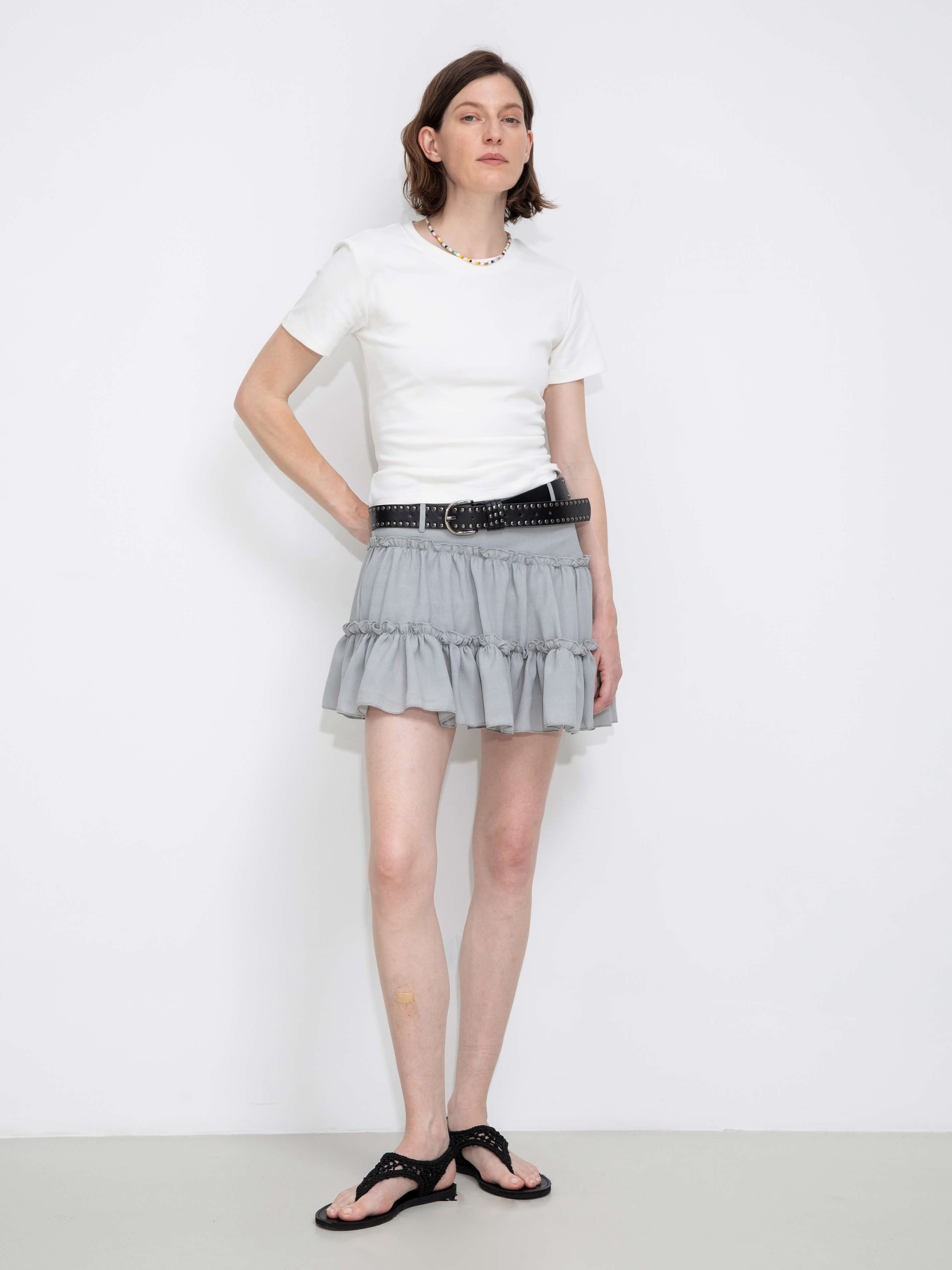 Asymmetrical Ruffled Mini Skirt-4