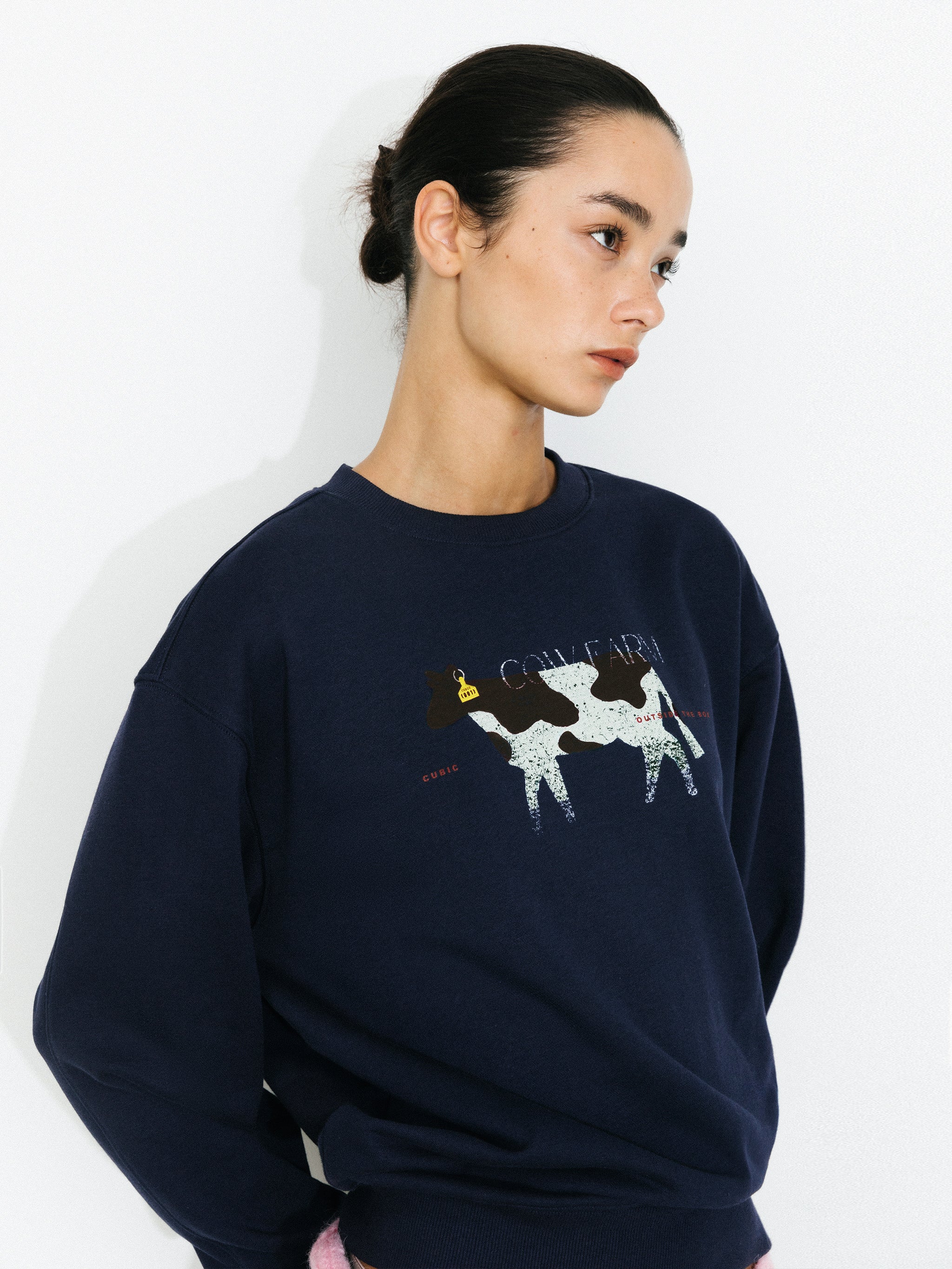 Cow Print Oversized Sweatshirt-4
