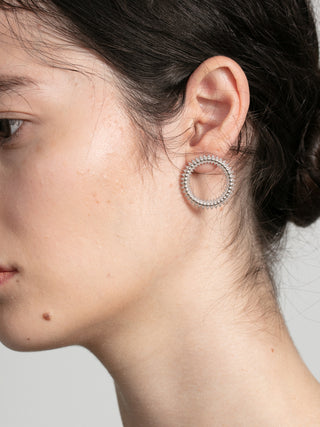 Beaded Circle Stud Earrings