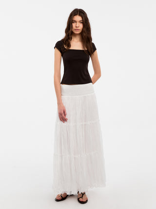 CUBIC Pleated and Gathered Design Tulle Skirt