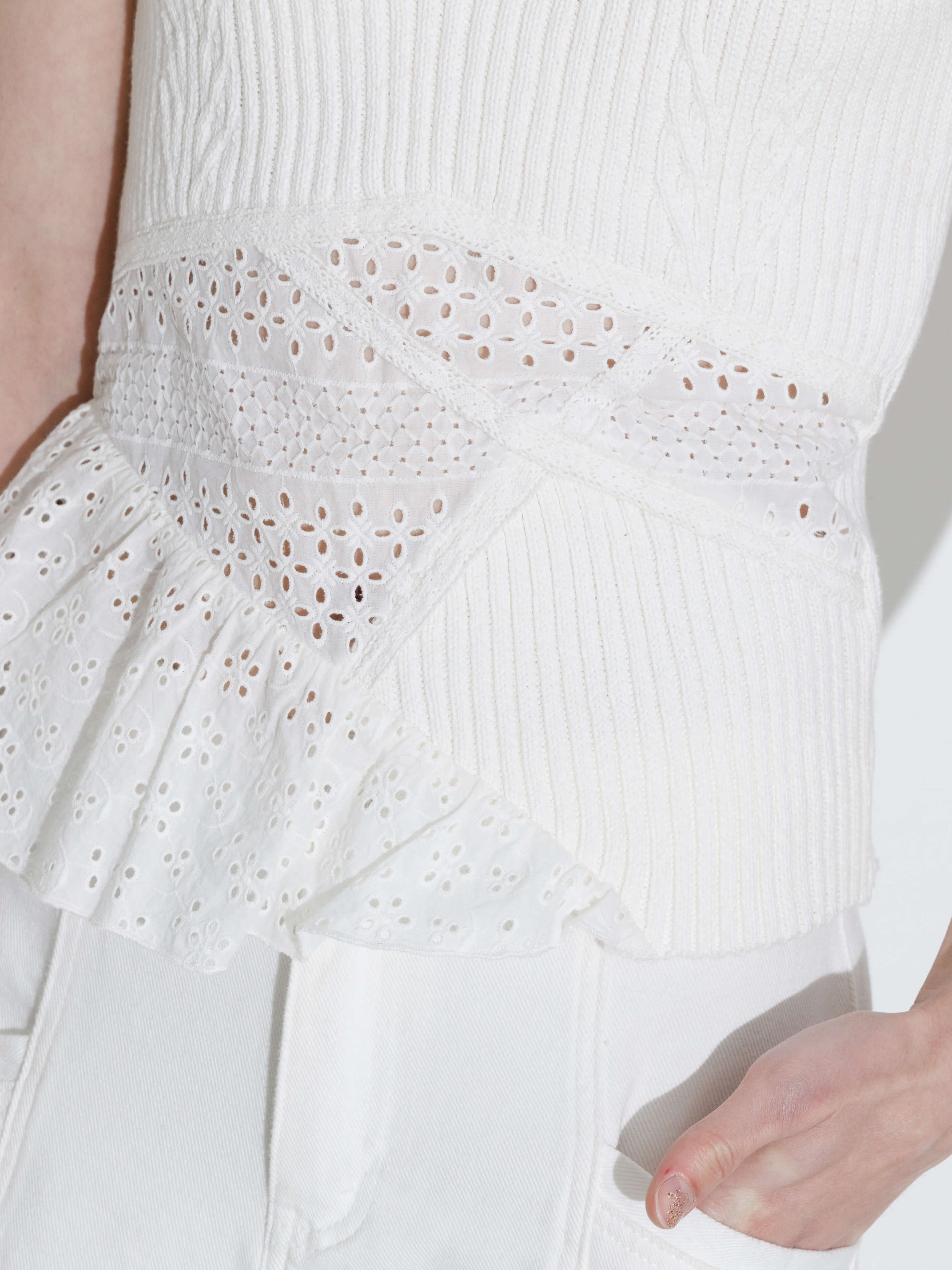 100% Cotton Lace-Detail Knitted Cami Top-4