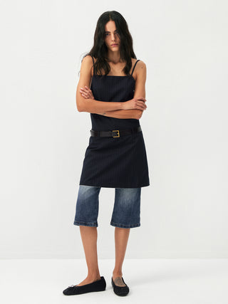 CUBIC Pinstripe Straight-Neck Camisole Top