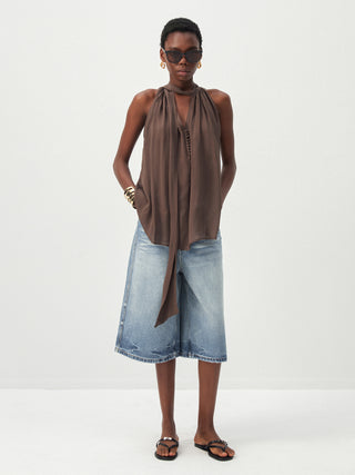 CUBIC Halter Neck Keyhole Sleeveless Blouse