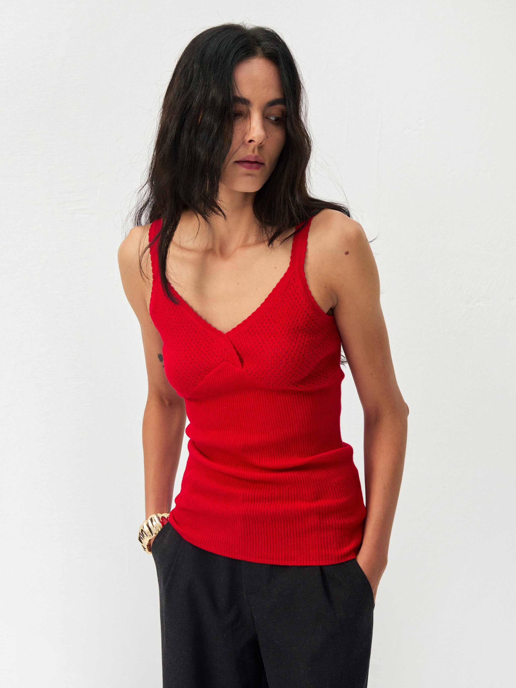 CUBIC 100% Cotton Knit Camisole-4