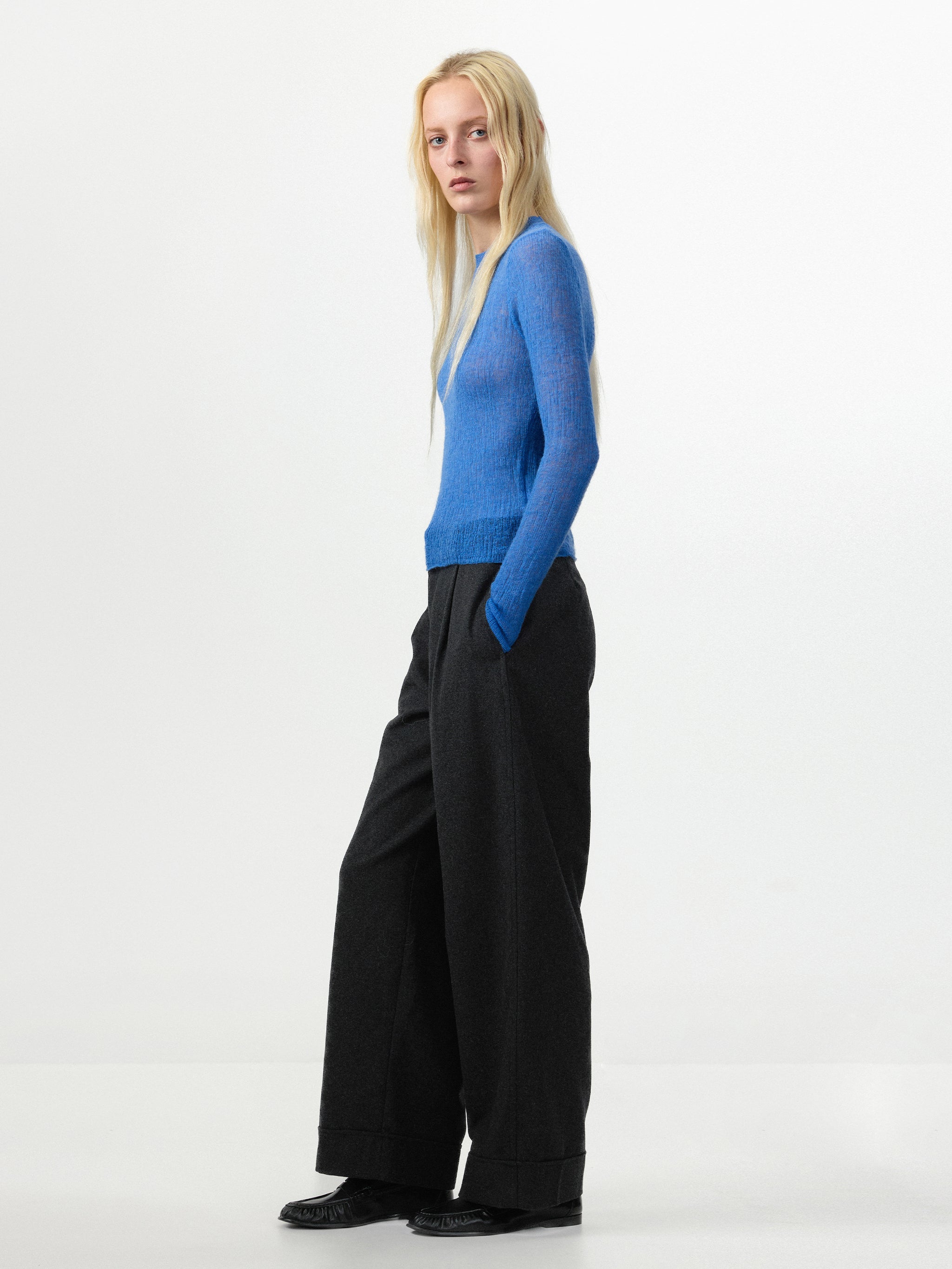 CUBIC Wool‑Blend Relaxed Straight‑Leg Trousers-4