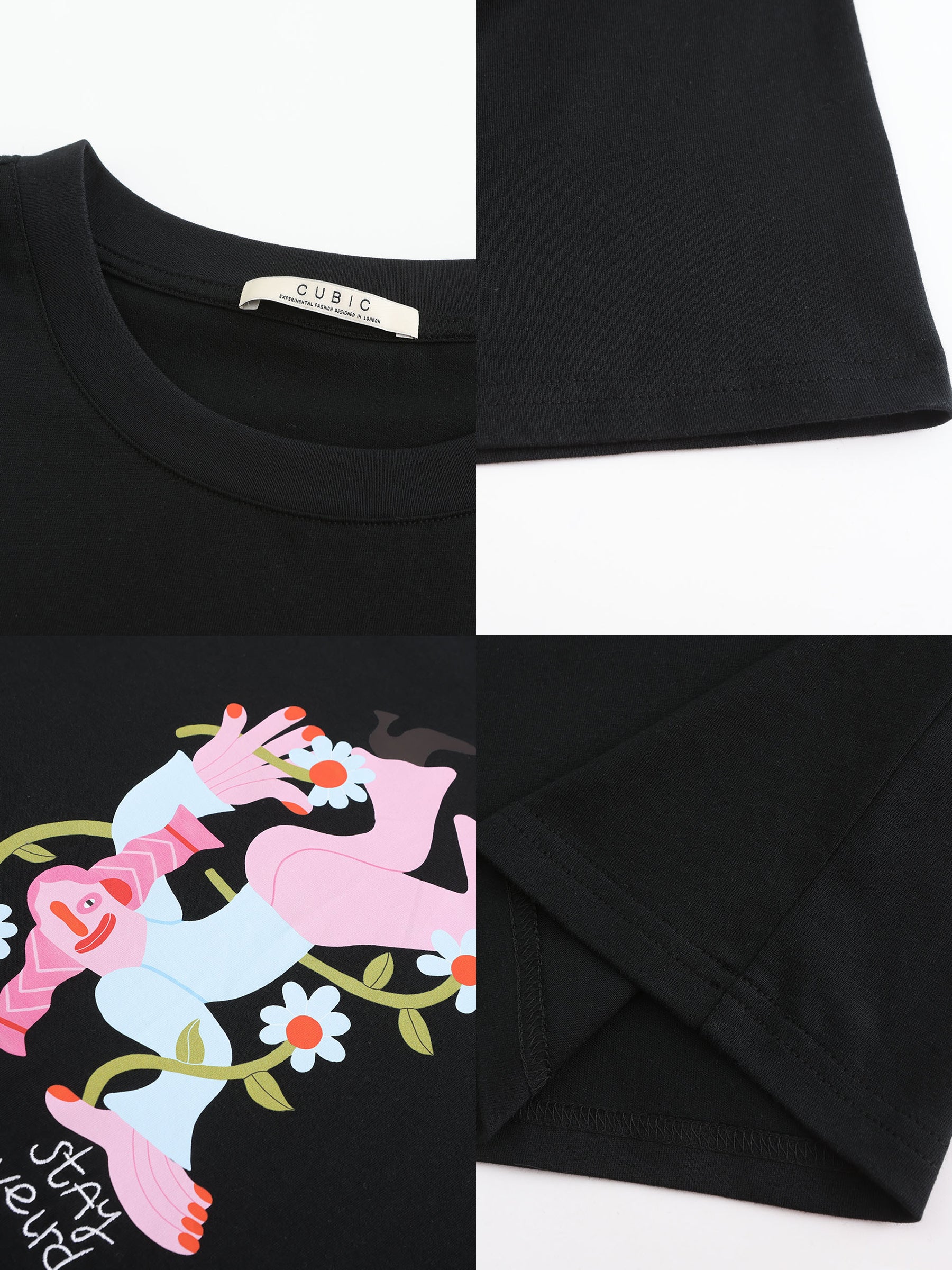Stay Weird Oversized Printed T-Shirt-24