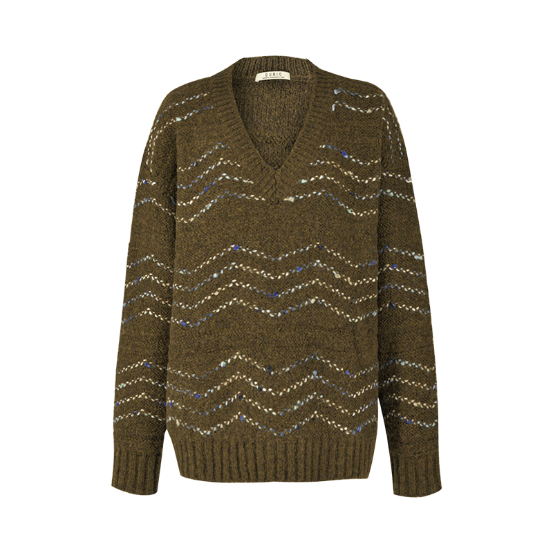 Wave Striped Oversized Sweater