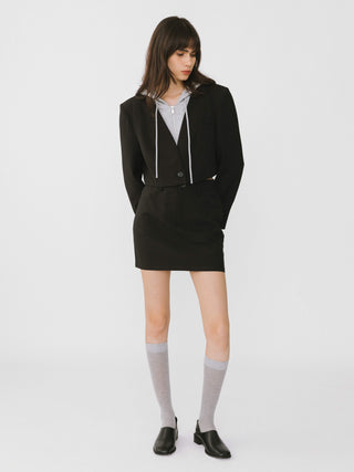 Heart Patch Tailored Mini Skirt