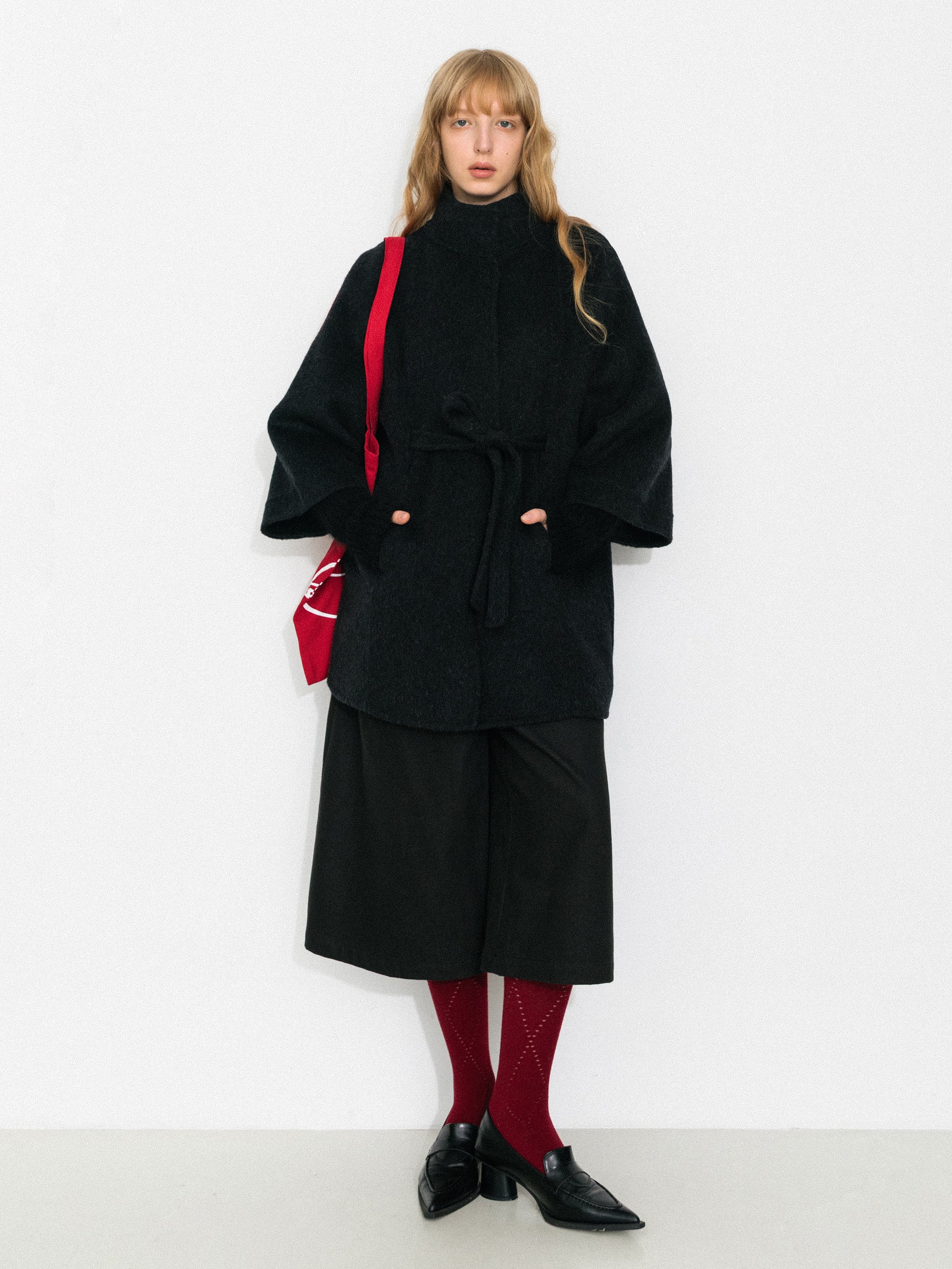 Minimal Wool-Blend Waist-Defined Coat-5