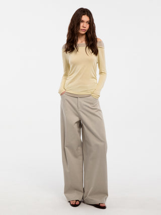 CUBIC Tencel Wool Blend Off-Shoulder T-Shirt