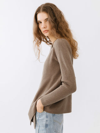 Crossover Ribbed Knit Jumper