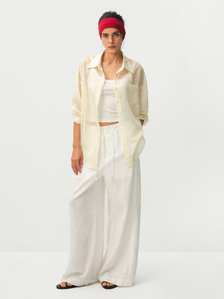 CUBIC Lyocell Linen Wide-Leg Pants