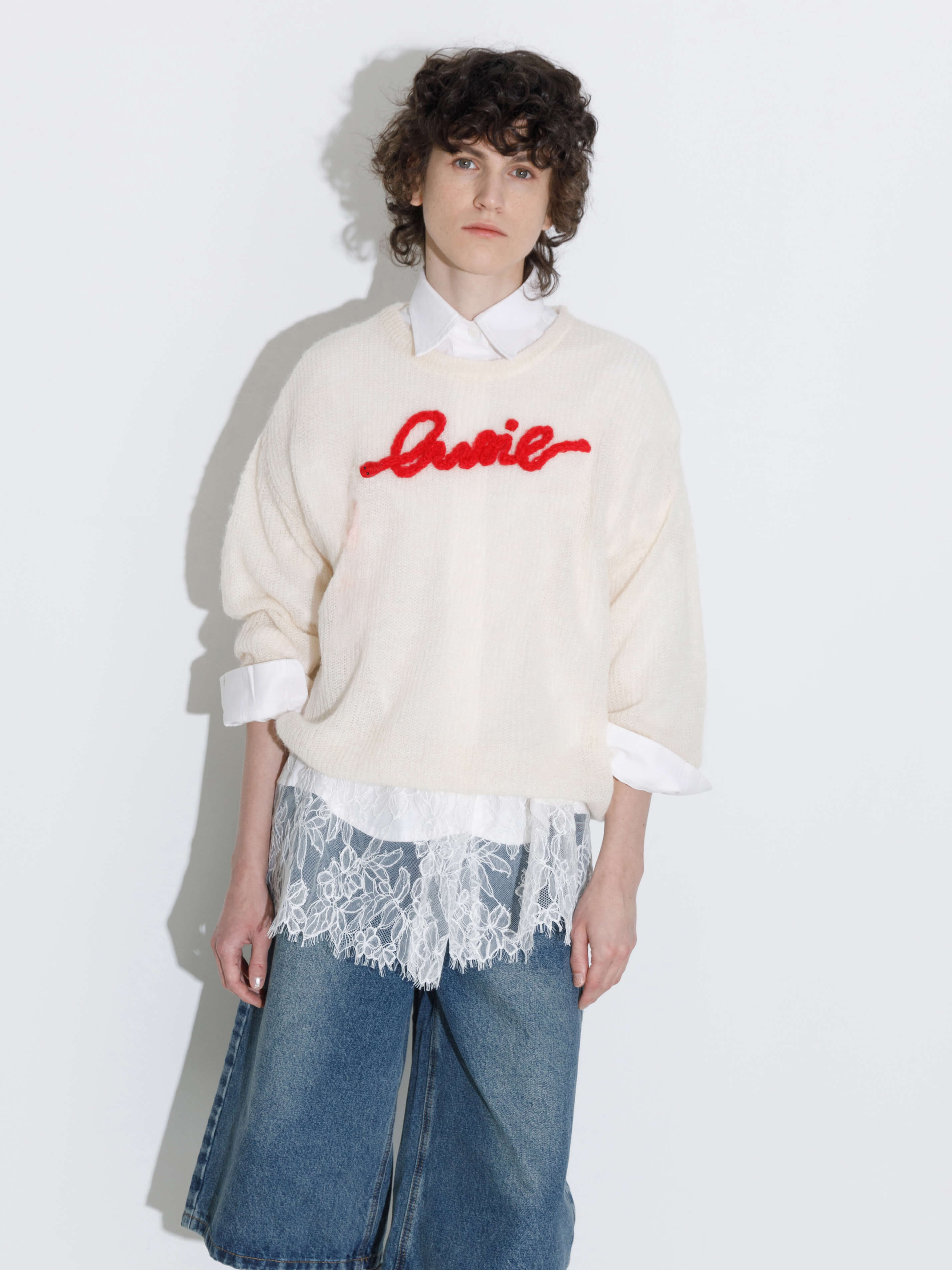 "CUBIC" Embroidered Crewneck Sweater-5