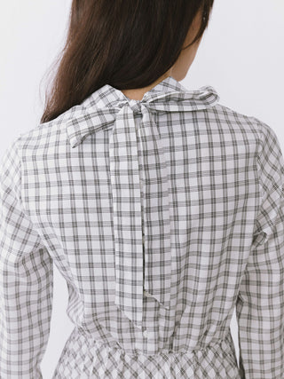 Tartan Neck Tie A-line Dress
