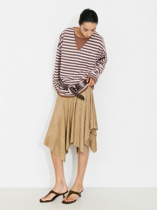 Asymmetrical Suede Skirt