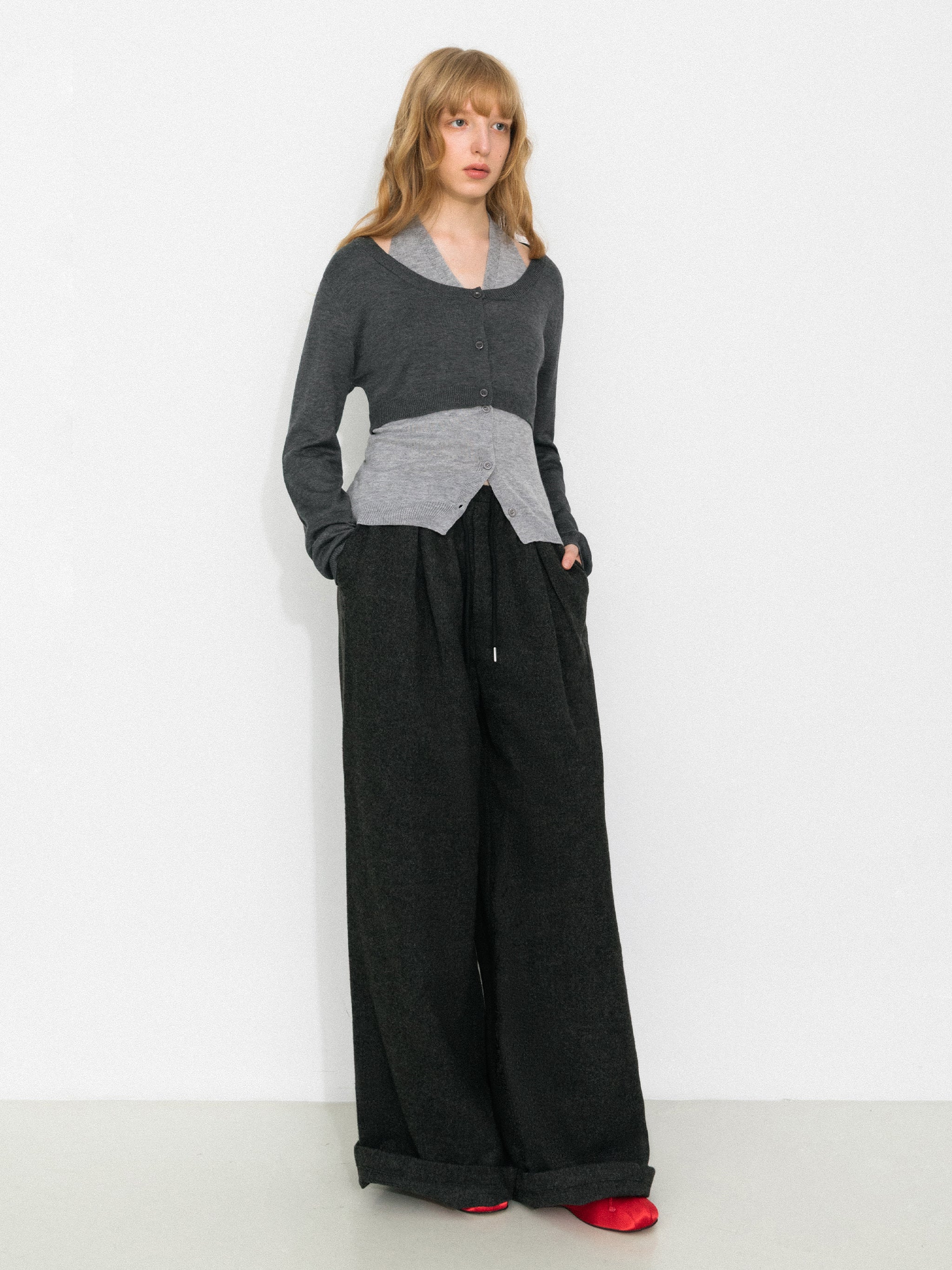 Minimal Color-Block Halter Two-Piece Top-5