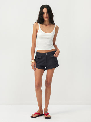 CUBIC Cotton-Blend Rolled-Cuff Utility Shorts