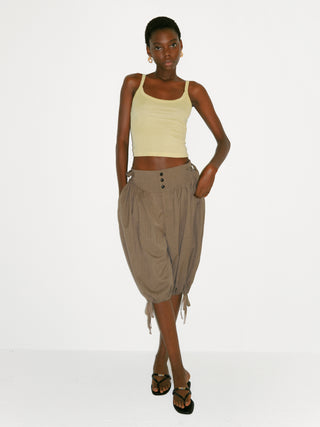 CUBIC Taupe Striped Button-Front Culottes