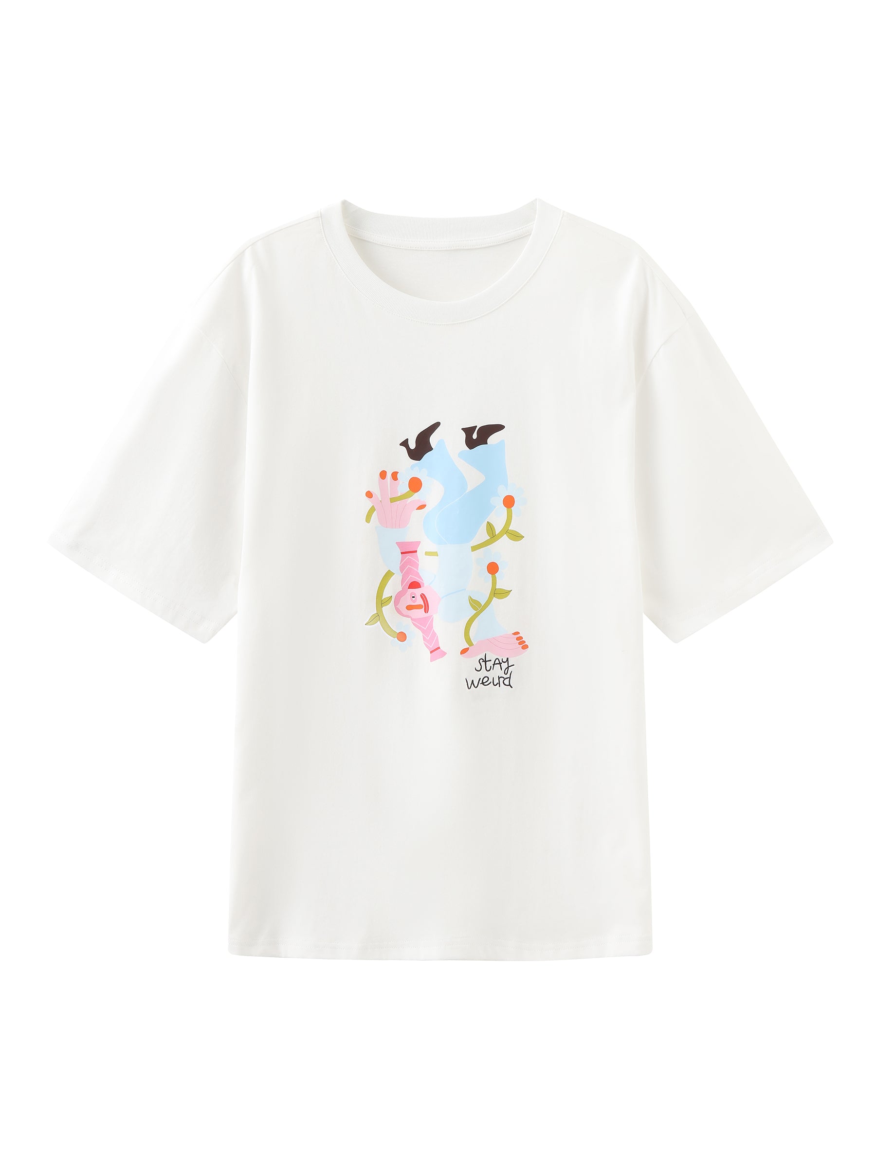 Stay Weird Oversized Printed T-Shirt-20