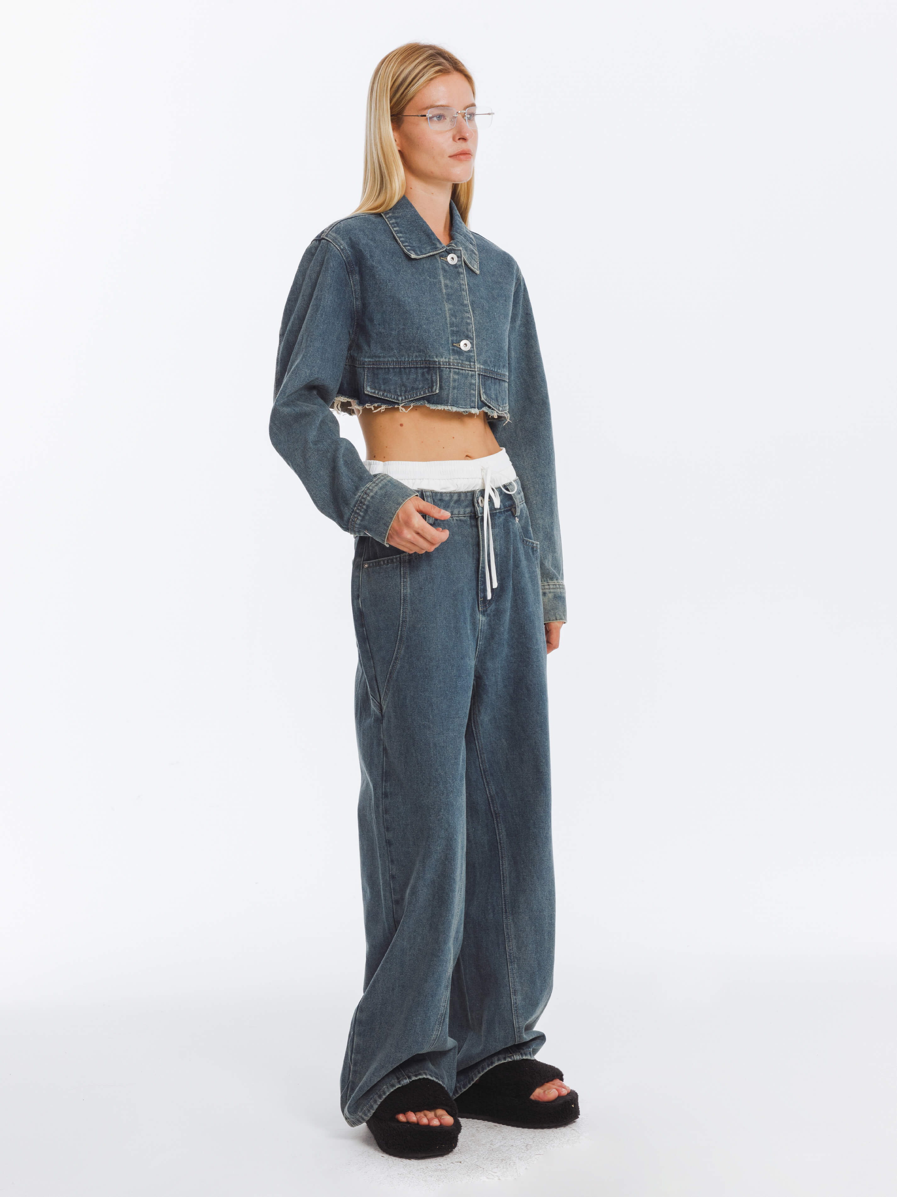 Cutaway Loose Straight Jeans-6