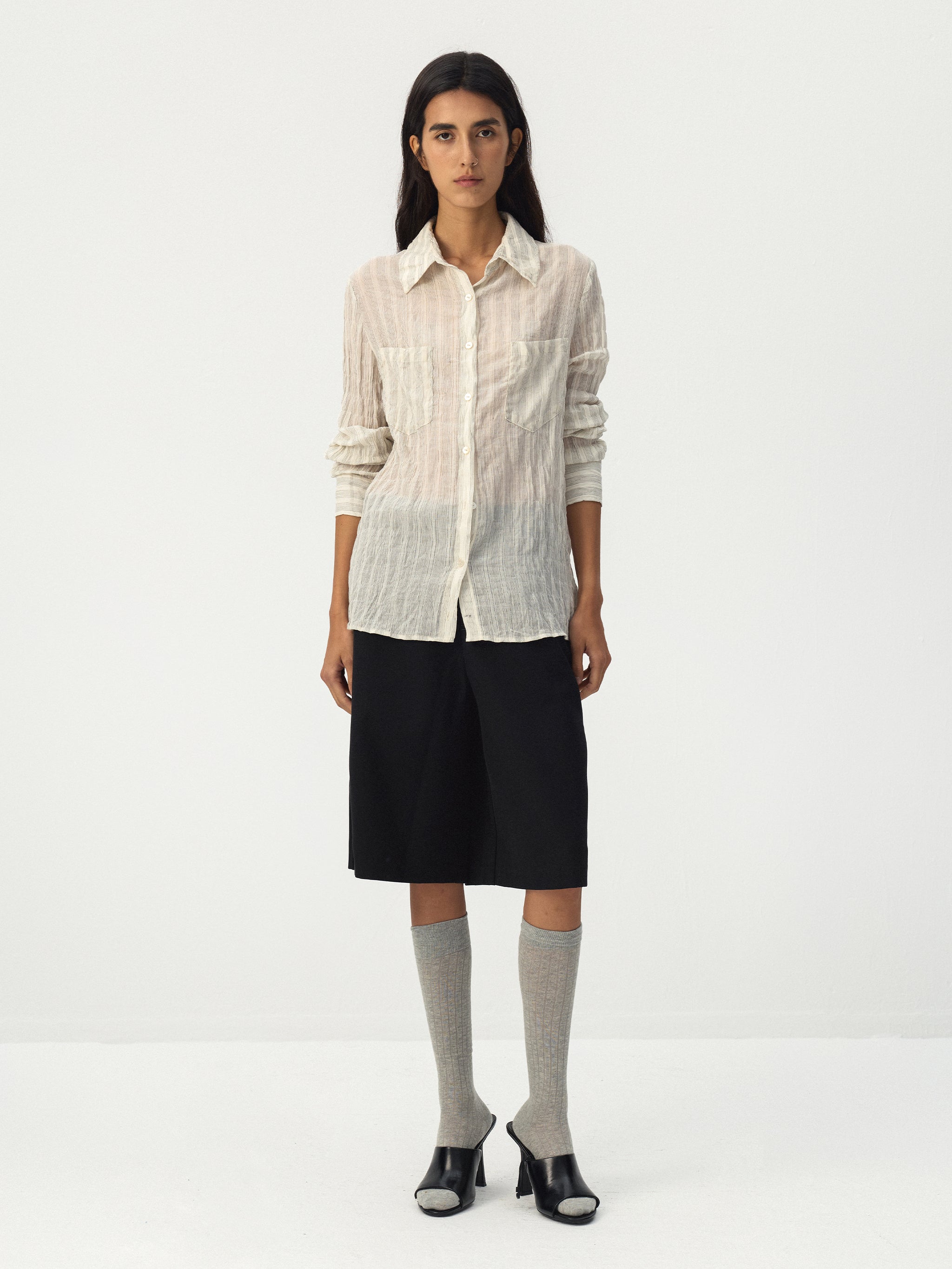 CUBIC Crinkled Cotton Shirt-5