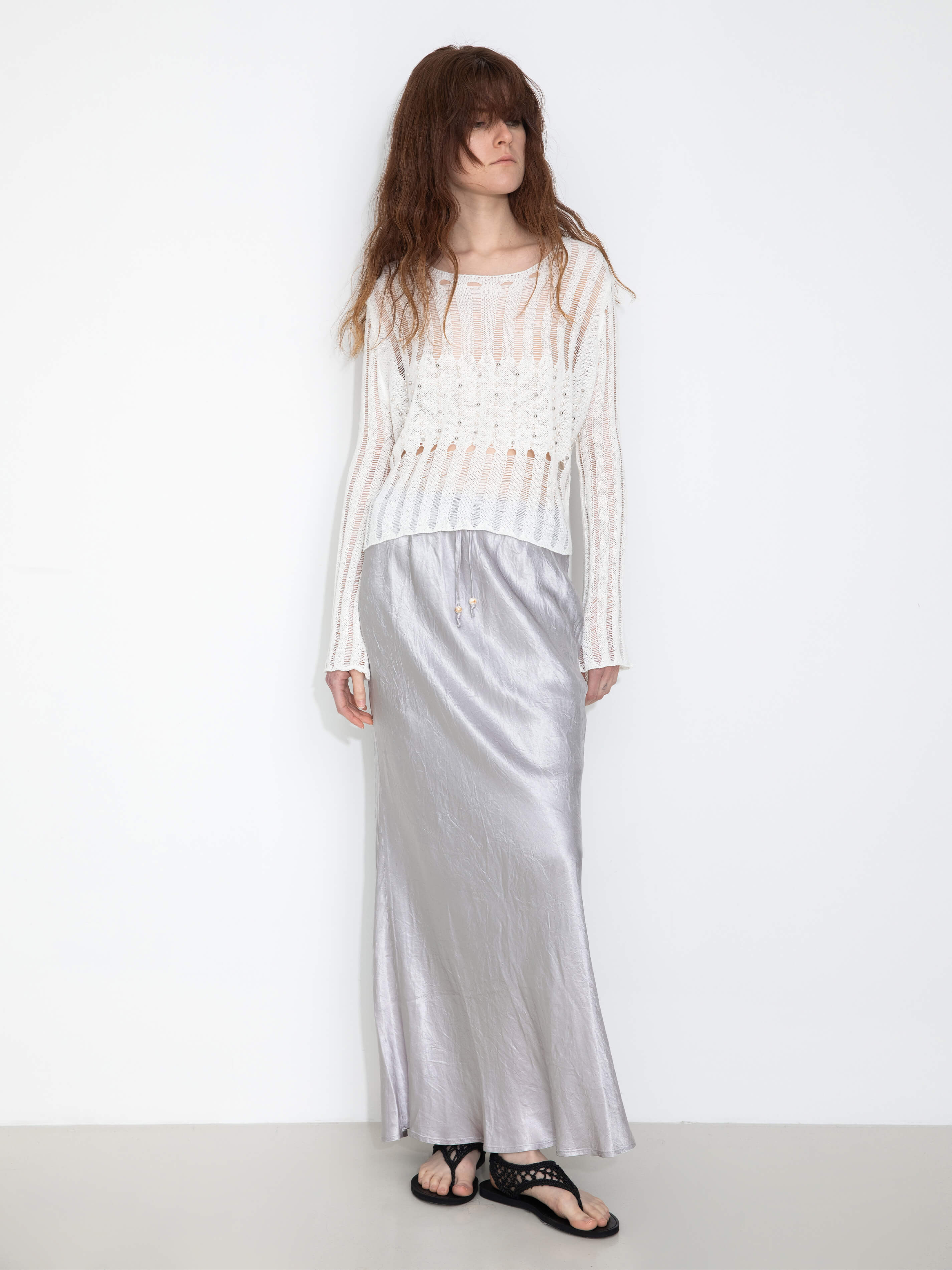 100% Heavyweight Acetate Bias Cut Skirt