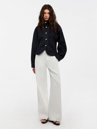 CUBIC Classic Stand Collar Fitted Denim Jacket