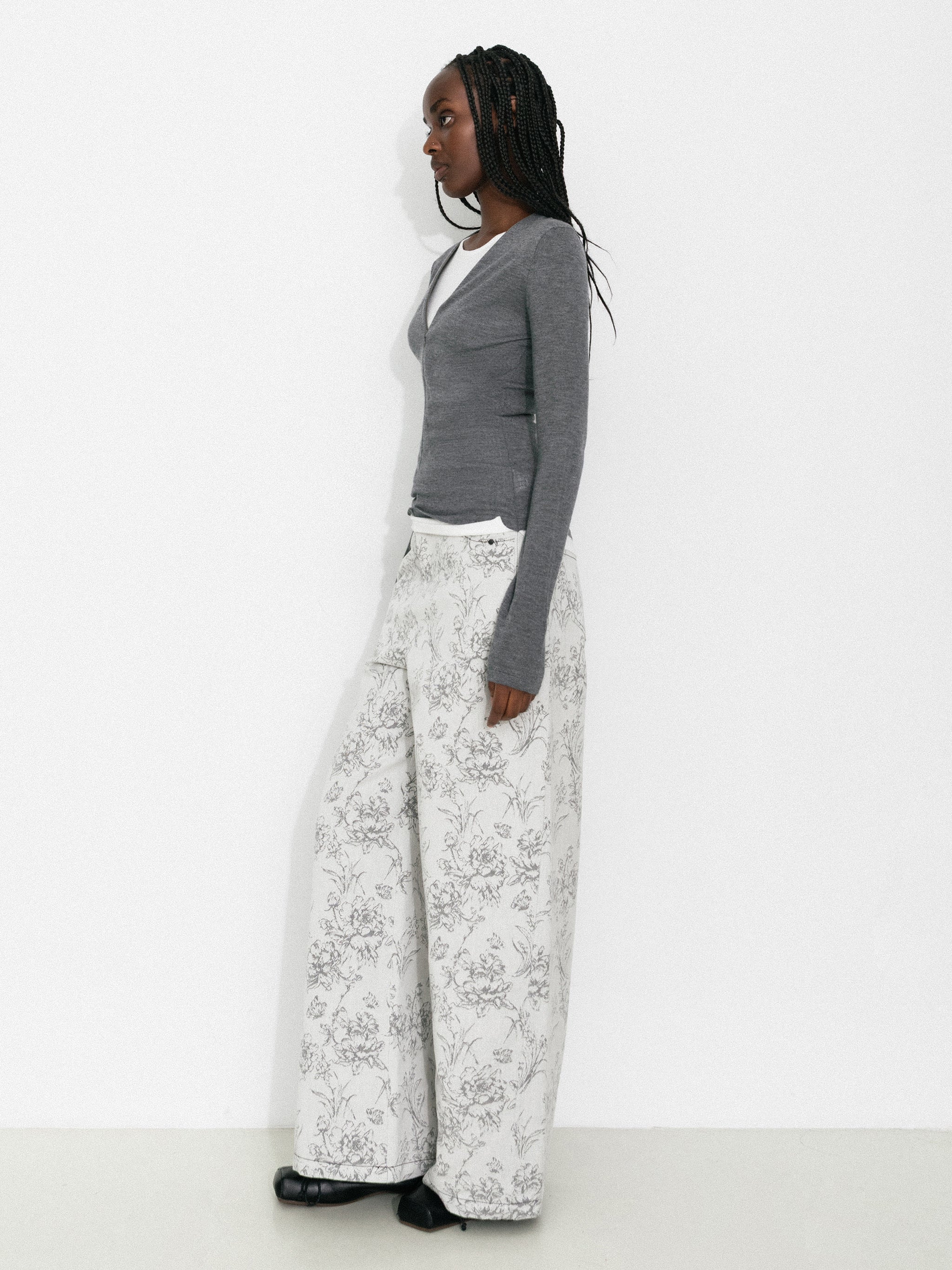 Bohemian Loose-Fit Patterned Straight Pants-5