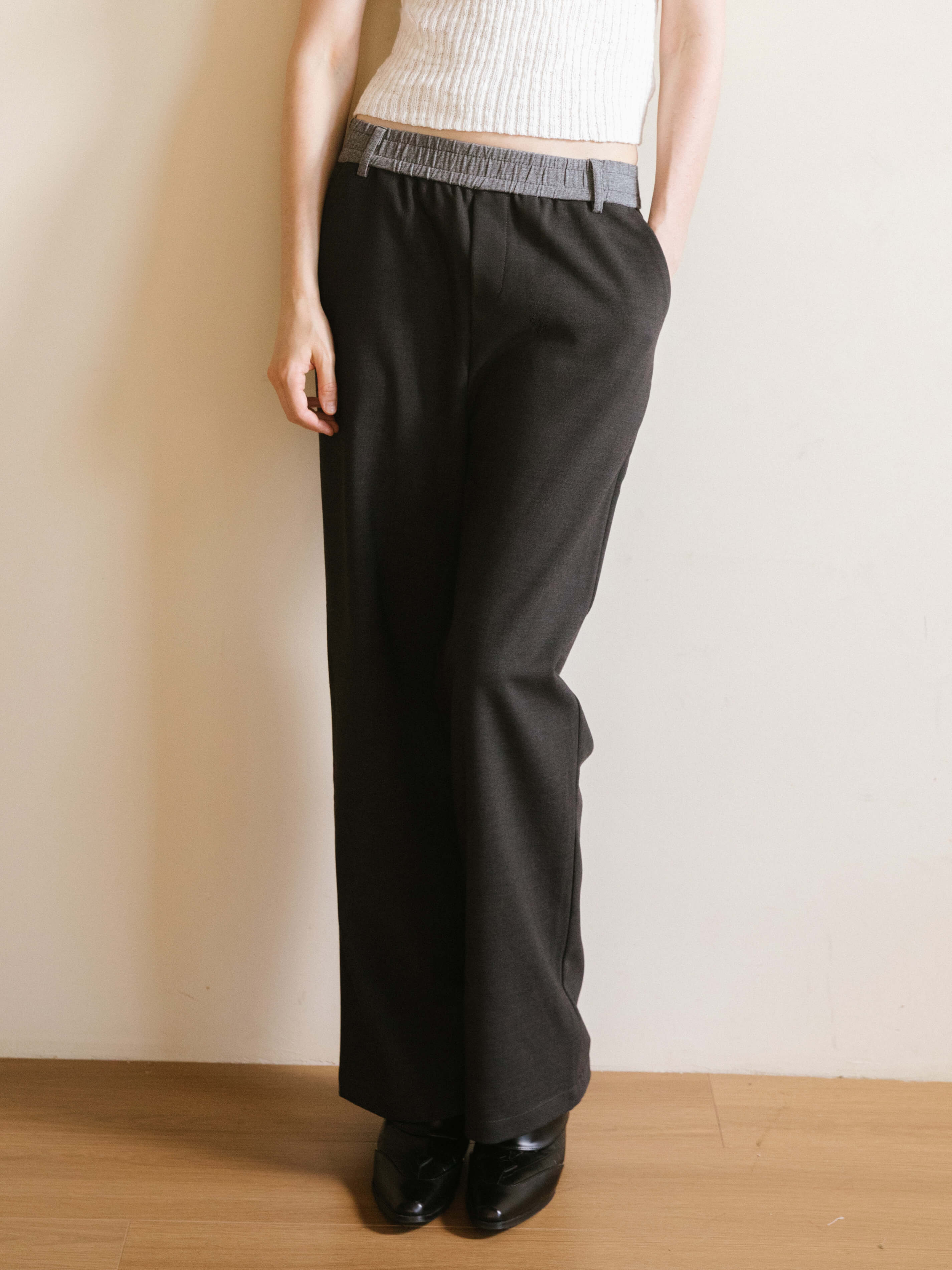Colorblock Casual Straight Trousers-6