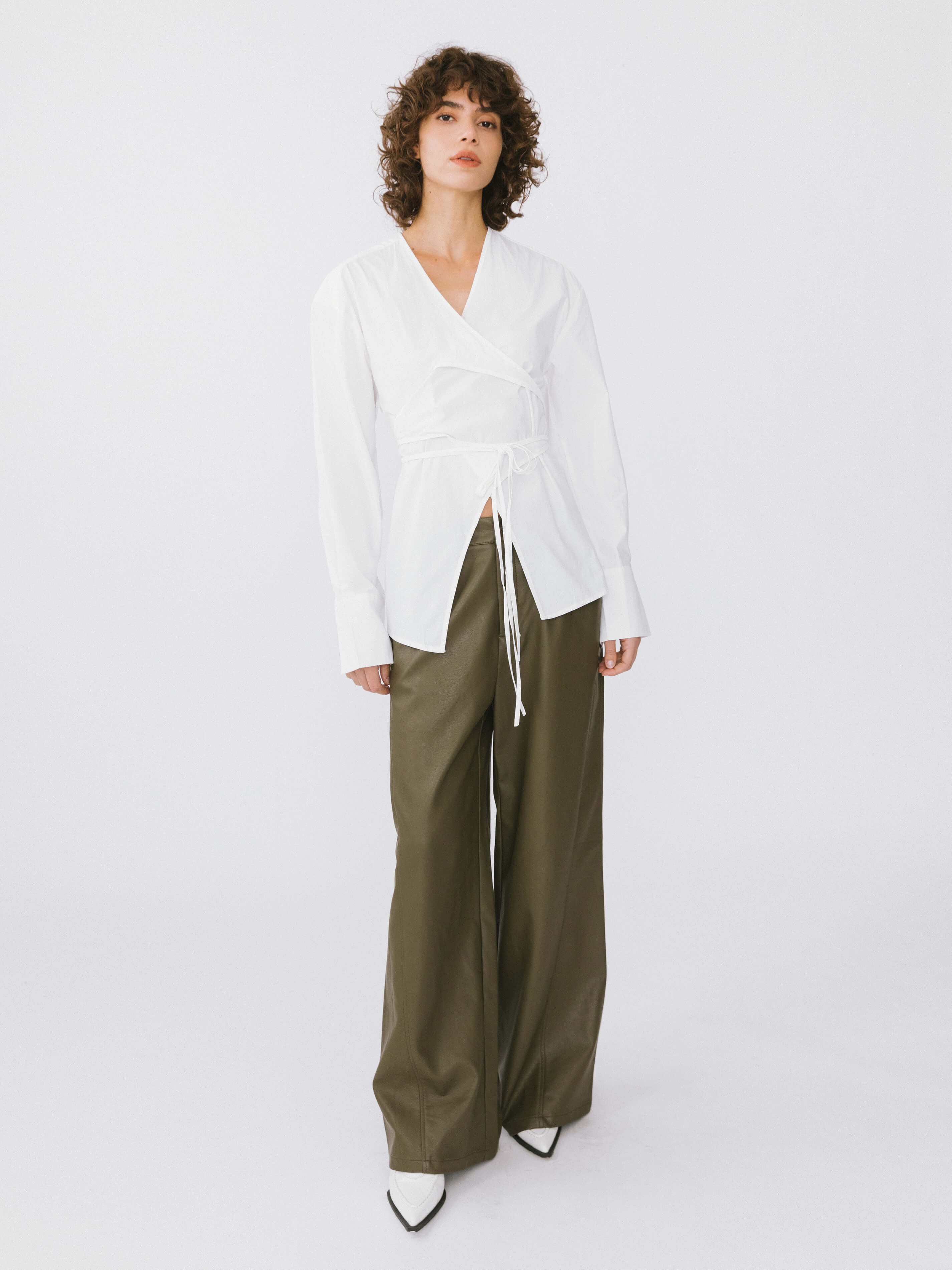 V-Neck Criss-Crossed Layered Blouse-5