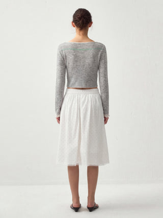 CUBIC Contrast Wool Blend Lace Cardigan