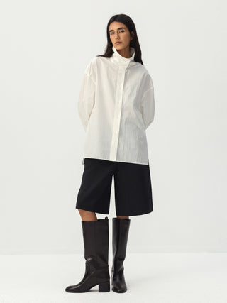 CUBIC Stand Collar Cotton Shirt