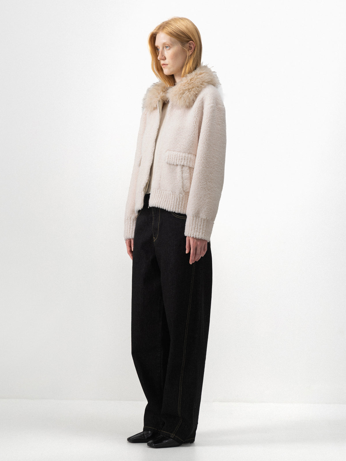 CUBIC Faux-Fur Collar Teddy Jacket-5
