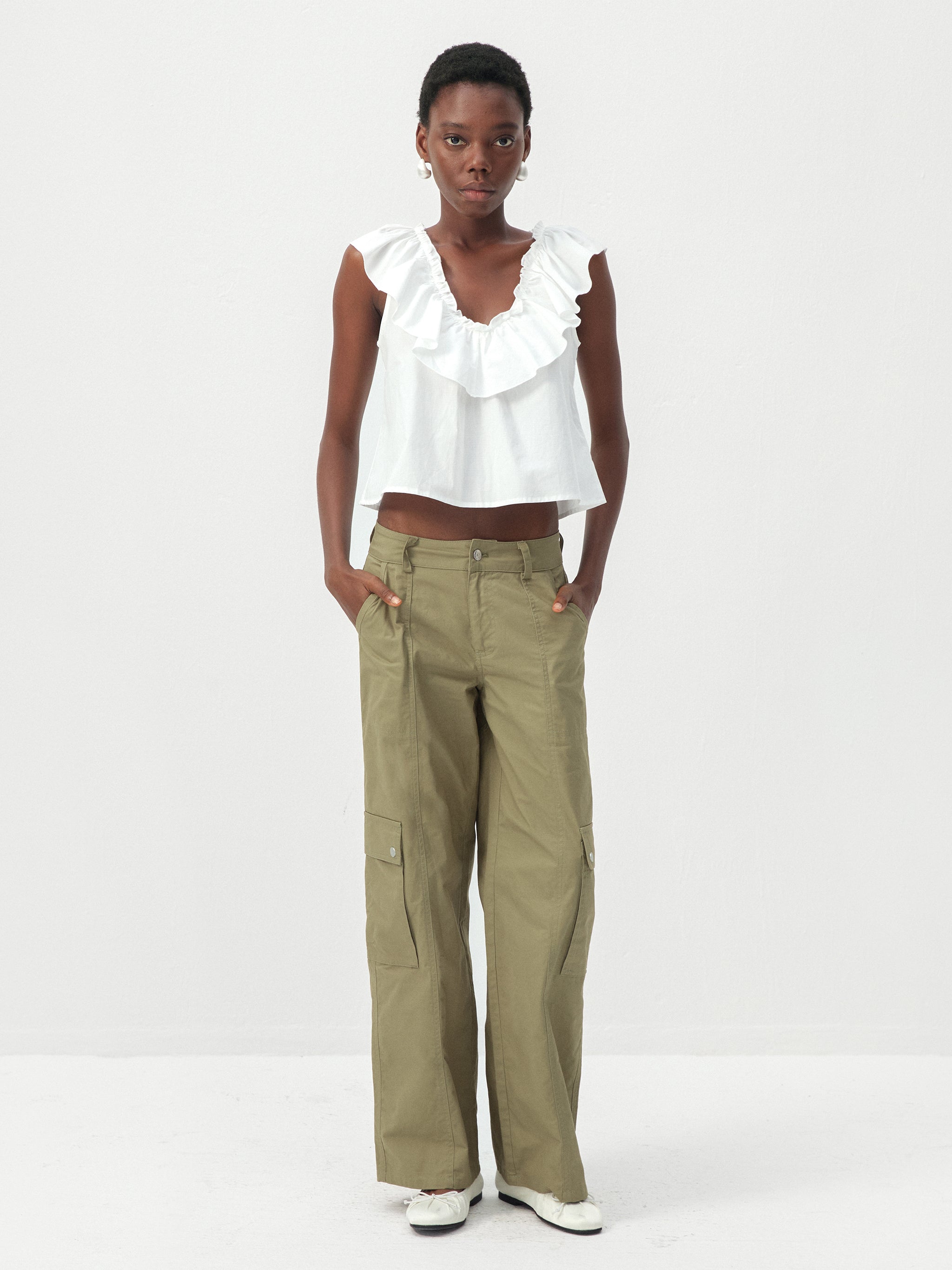CUBIC 100% Cotton Casual Cargo Pants-6