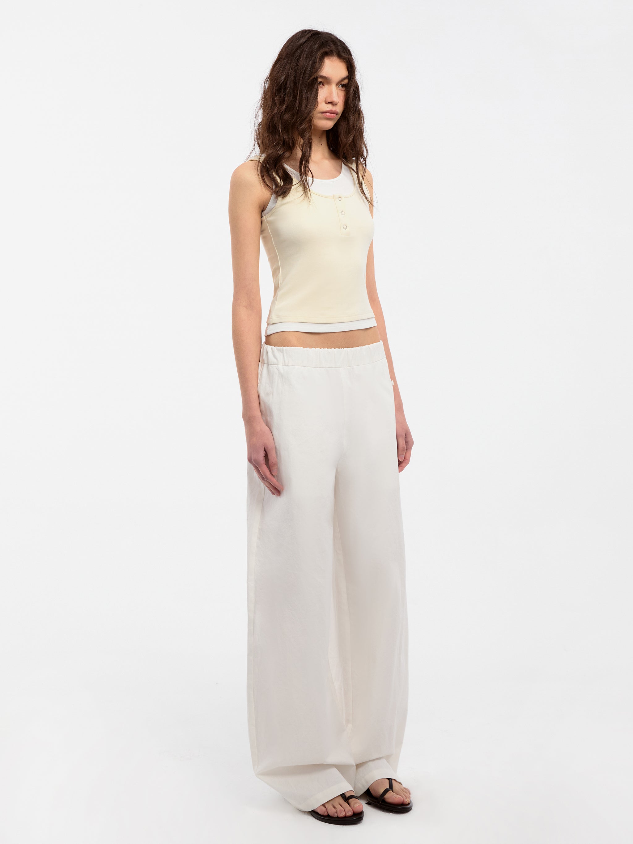 CUBIC Ruffled Waistband Two-Way Casual Pants-5