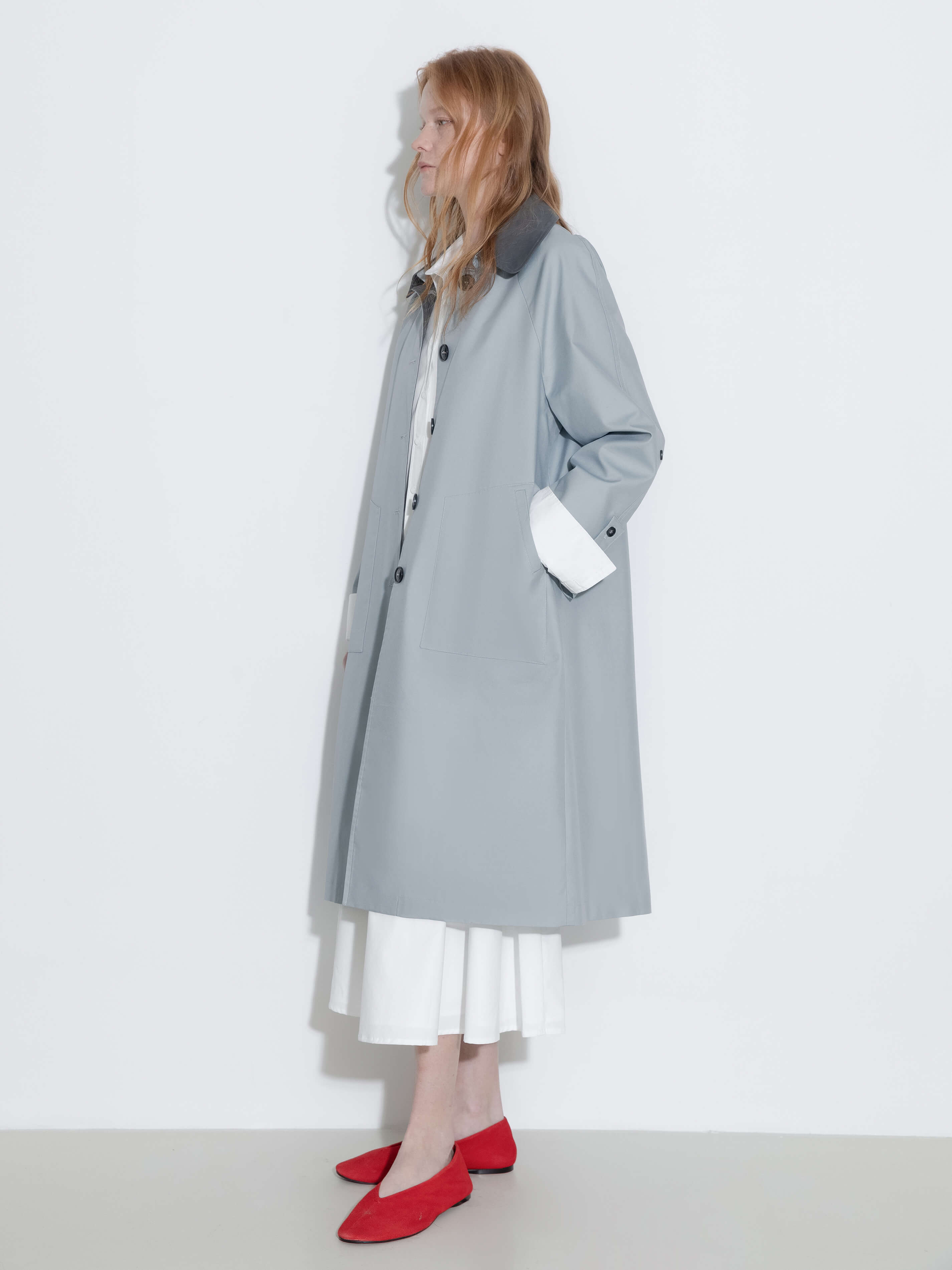 Color-Blocked Collar Long Trench Coat-6