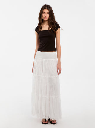 CUBIC Pleated and Gathered Design Tulle Skirt