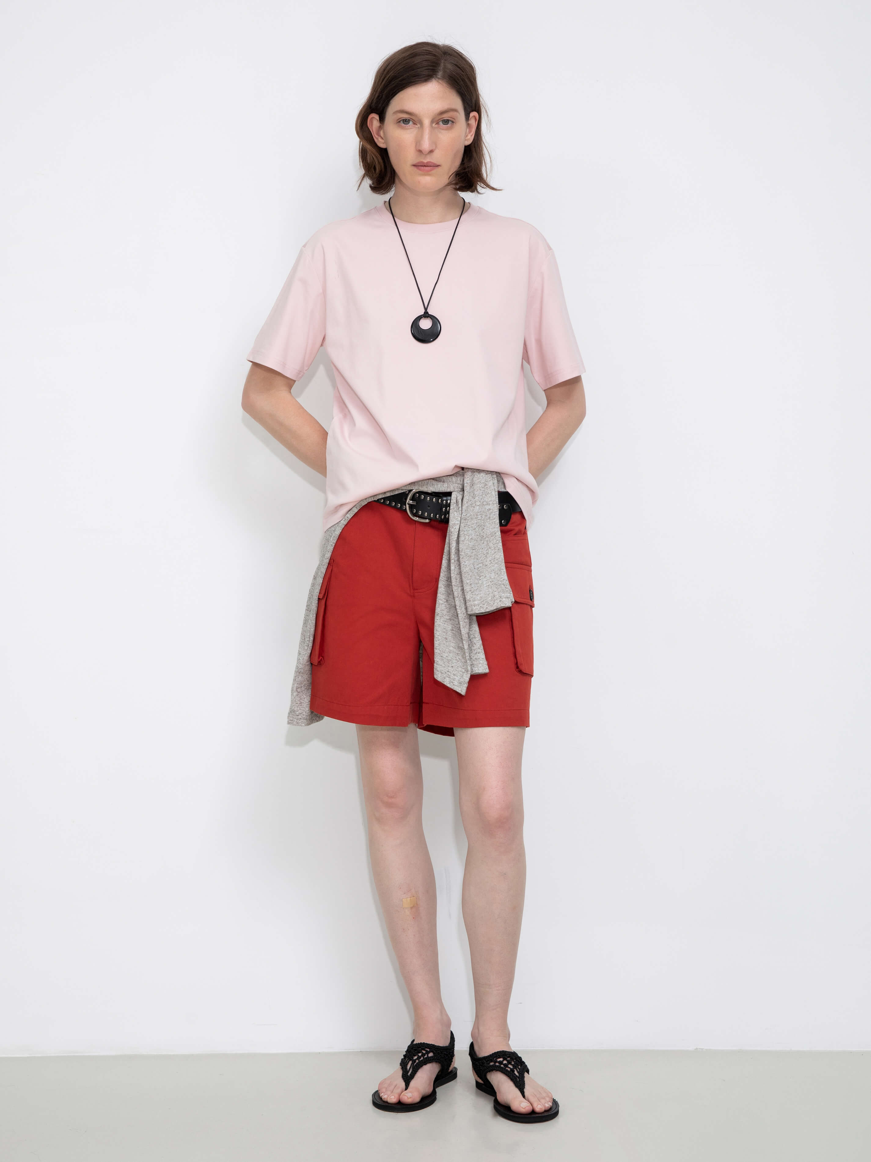 C by CUBIC Oversized Crew Neck Solid T-Shirt-6