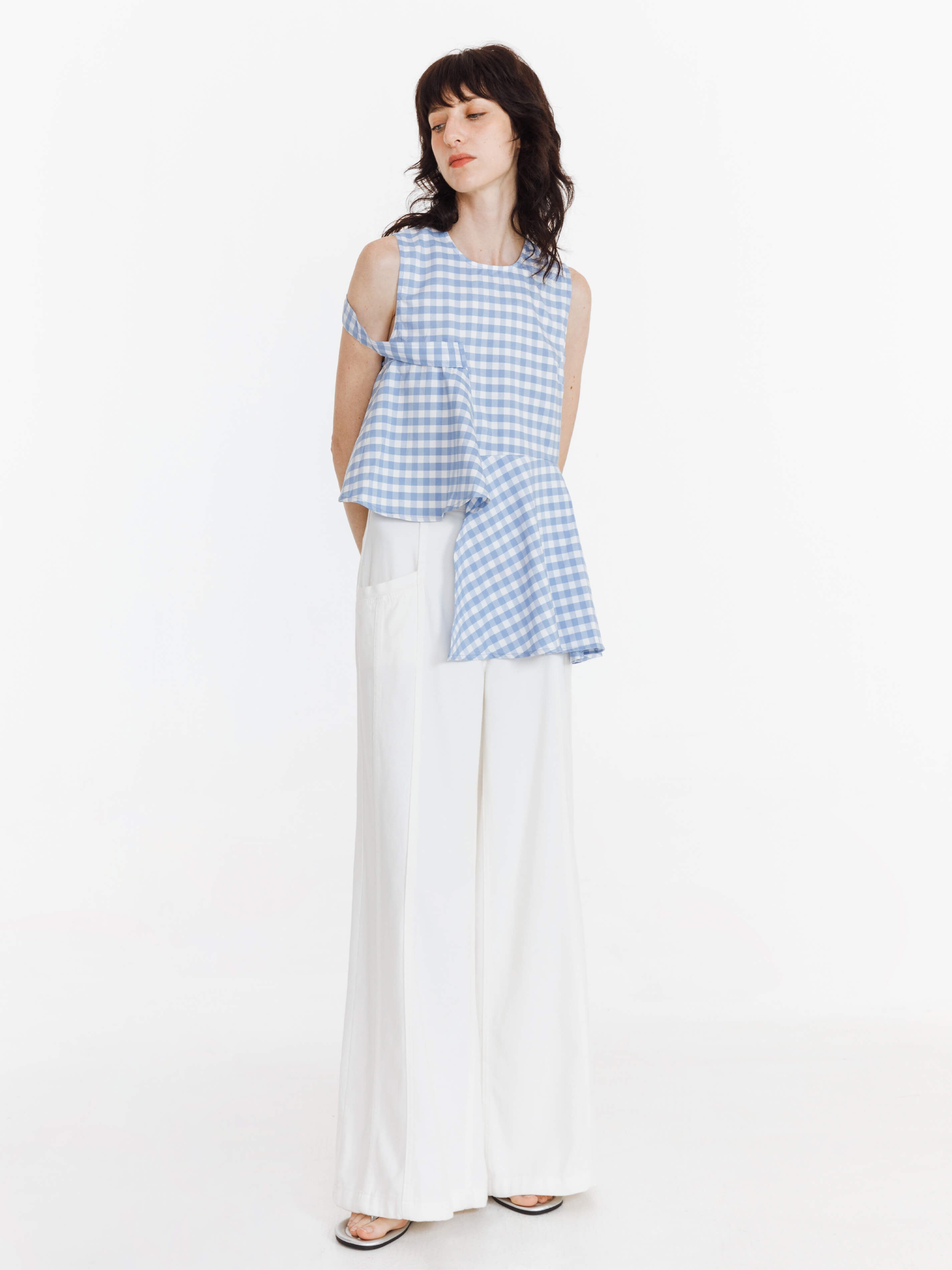 Plaid Irregular Tank Top-5