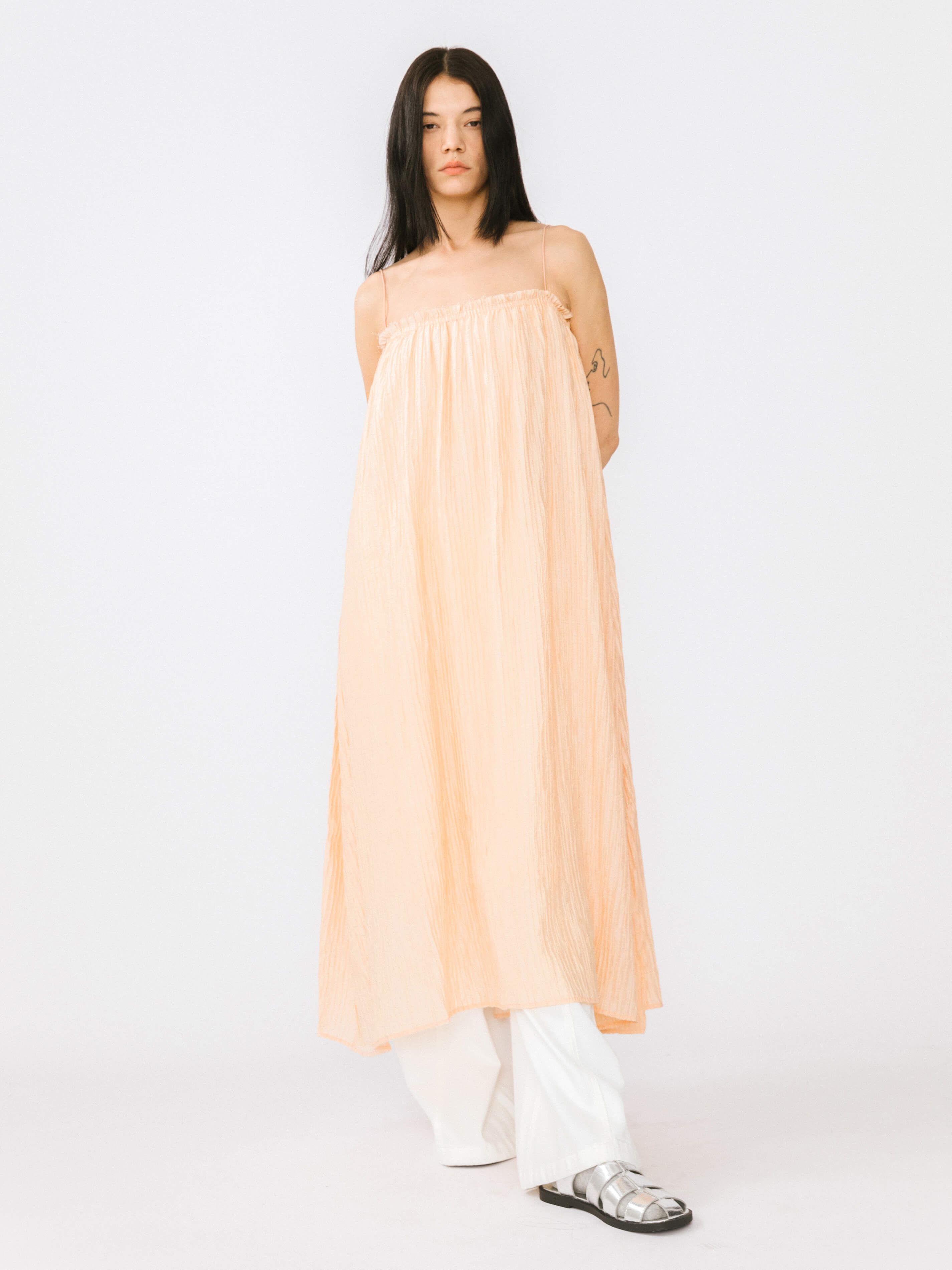 Spaghetti Strap A-line Maxi Dress-5