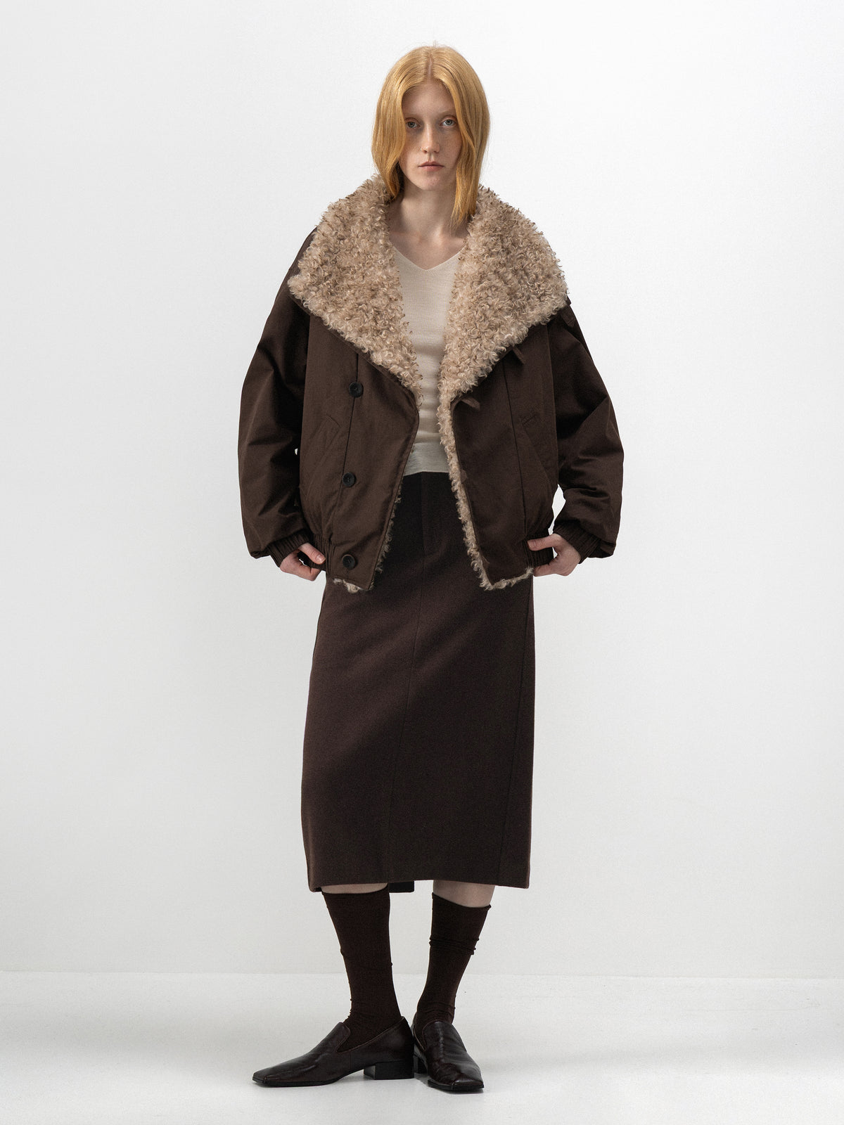 CUBIC Oversized Faux-Fur Collar Down Jacket-5