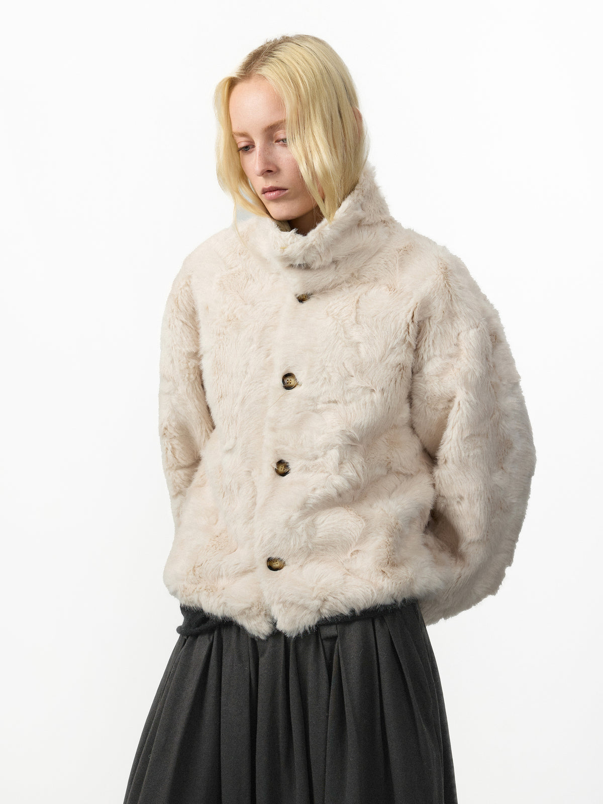 CUBIC Reversible Faux‑Fur Short Jacket-5