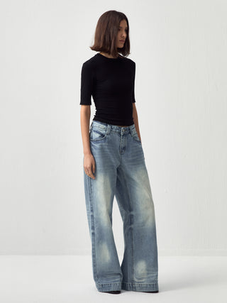 CUBIC Vintage Low-Rise Wide-Leg Jeans